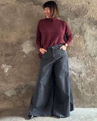 Maglione collo alto mosto