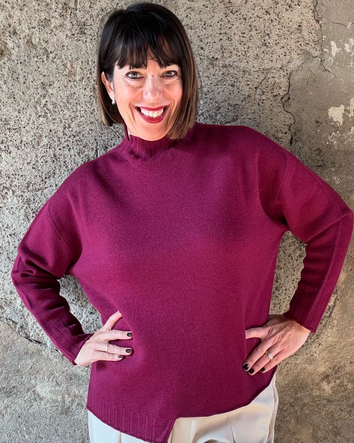 Maglia 100%LANA Lampone