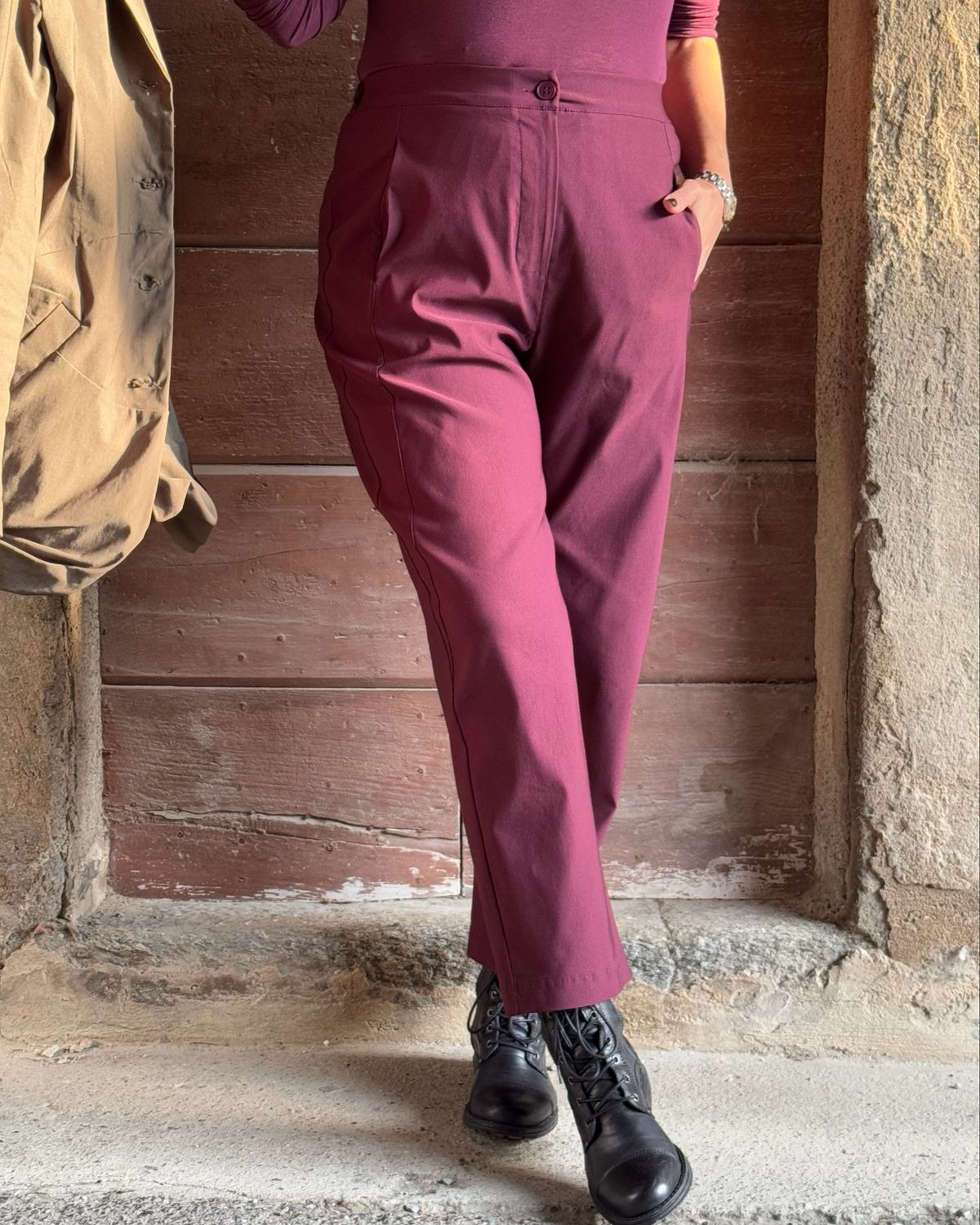 Pant ovetto color vino