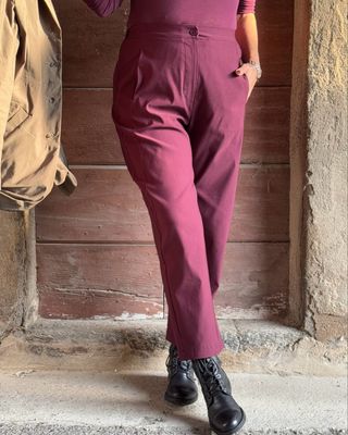 Pant ovetto color vino