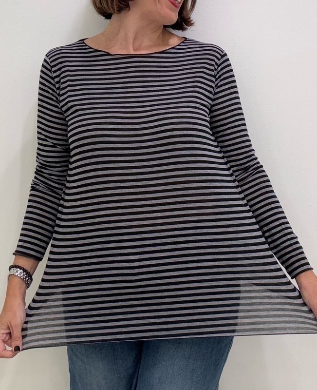 Cachemire SLIM righina grigio e nero (re27)