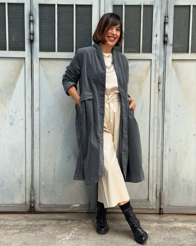 Cappottino velluto grigio