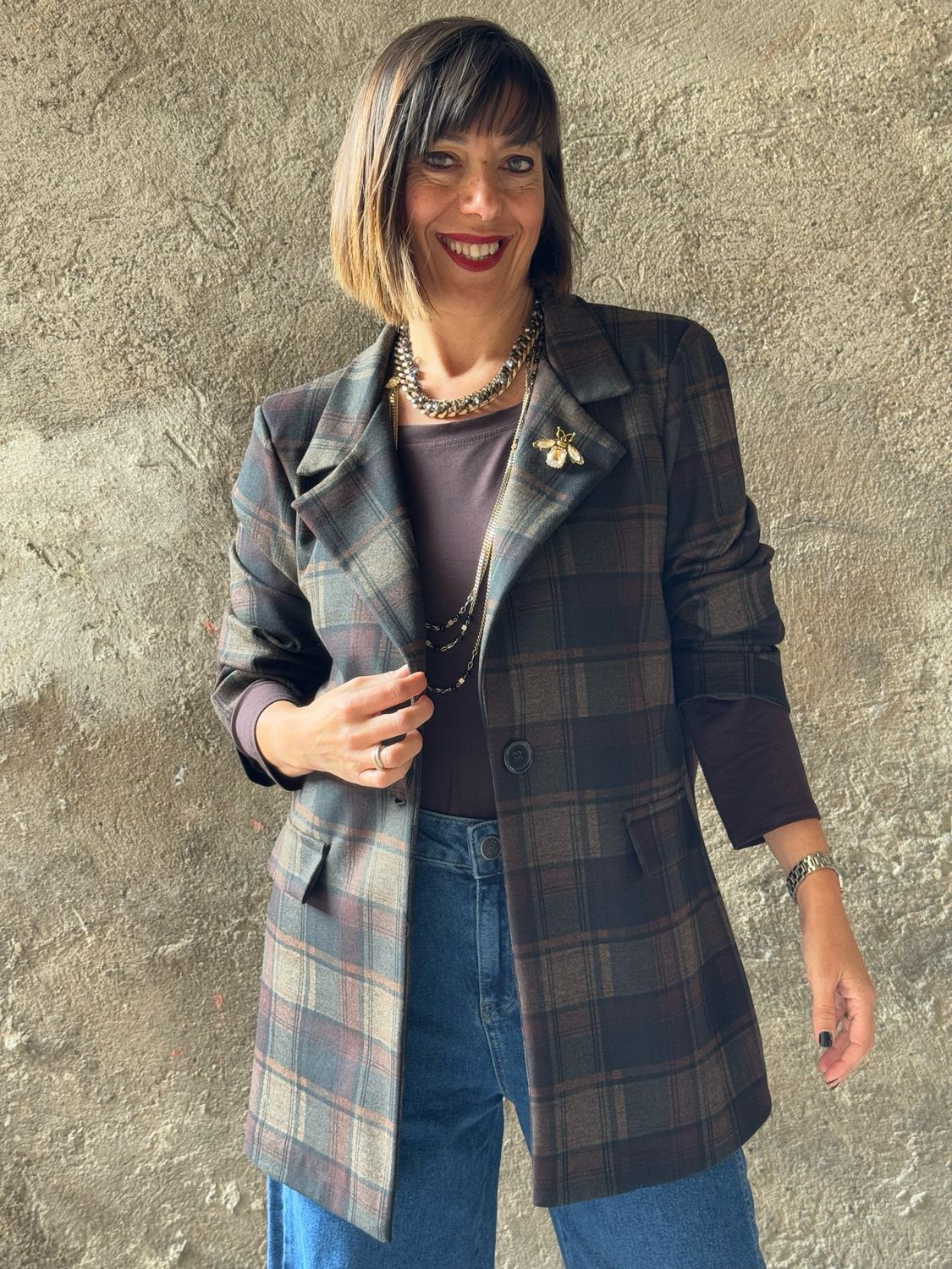Blazer Scozzese Choco