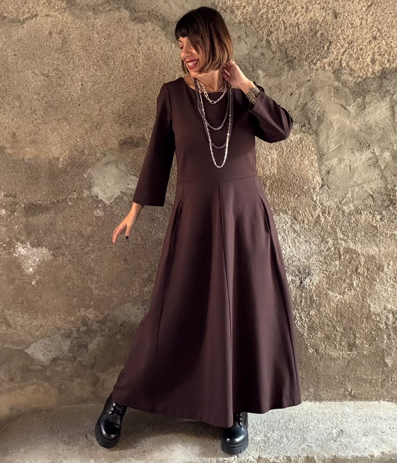 Abito A pannelli Choco