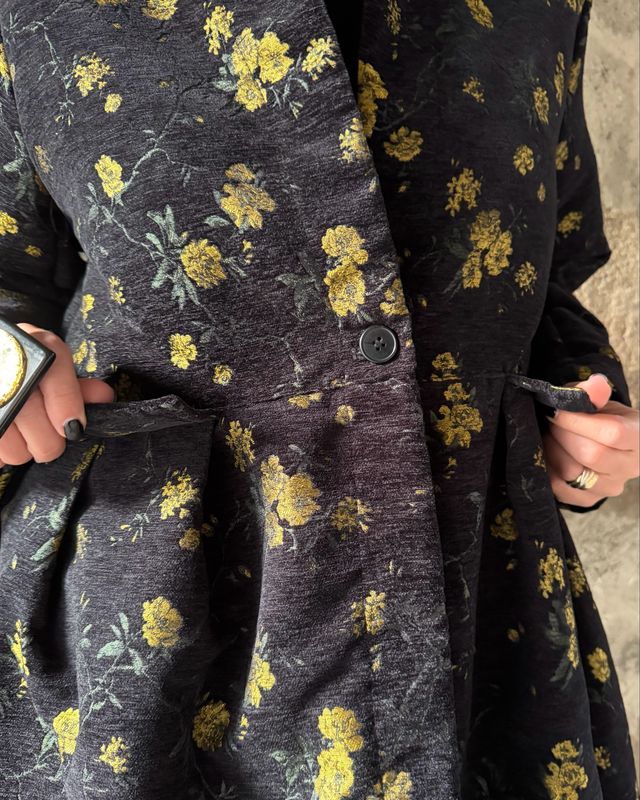 Cappottino velluto black&amp;flower