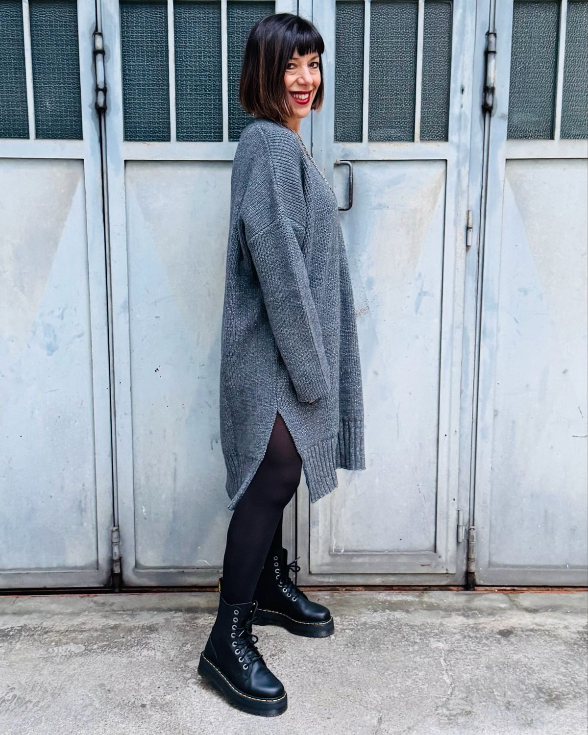 Mini abito maglia Grey