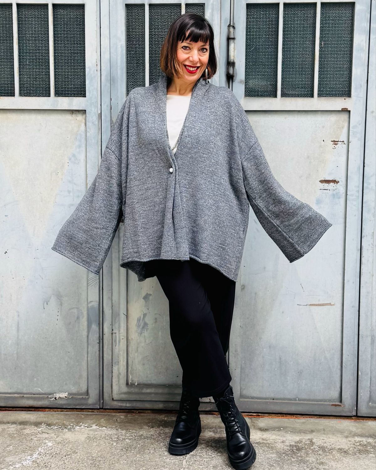 Maxi Cardigan Grigio Perla