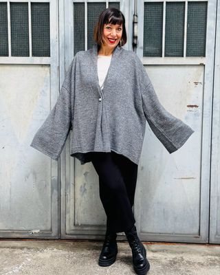 Maxi Cardigan Grigio Perla