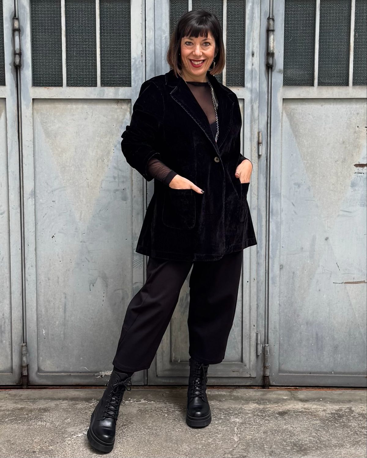 Blazer velluto Black