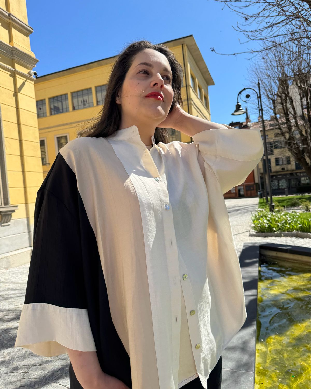 Camicia Coreana Tri Grafico