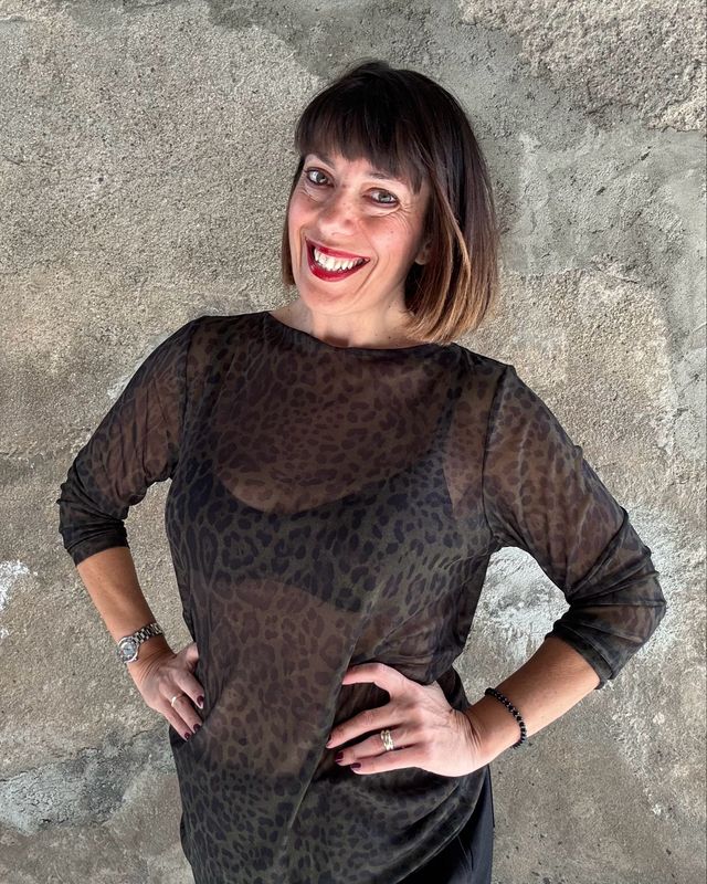 Blusa in tulle macule'