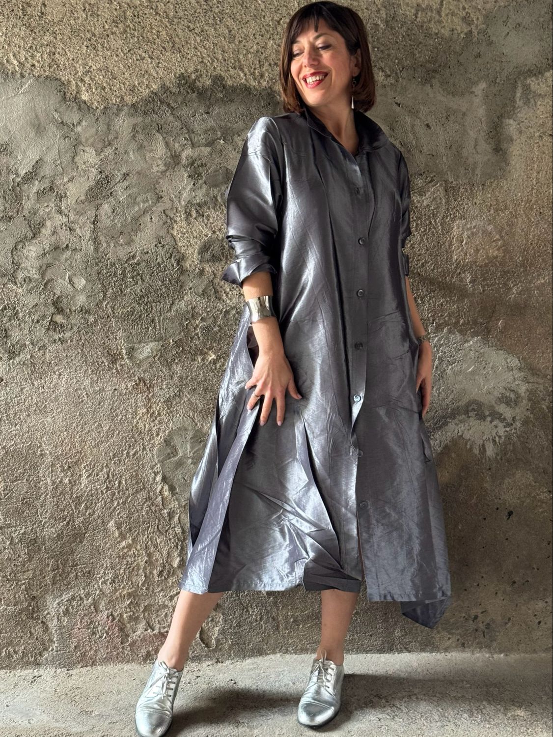 Abito plissè verticale