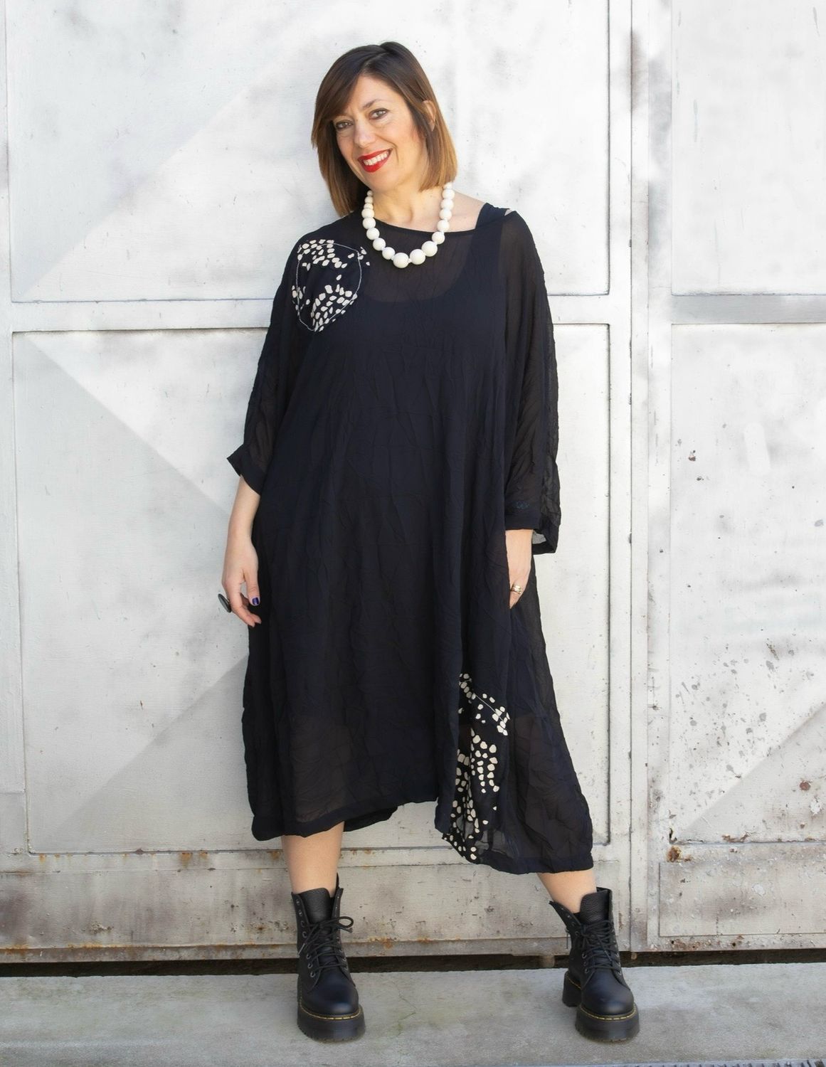 Abito in voile stropicciato Alembika