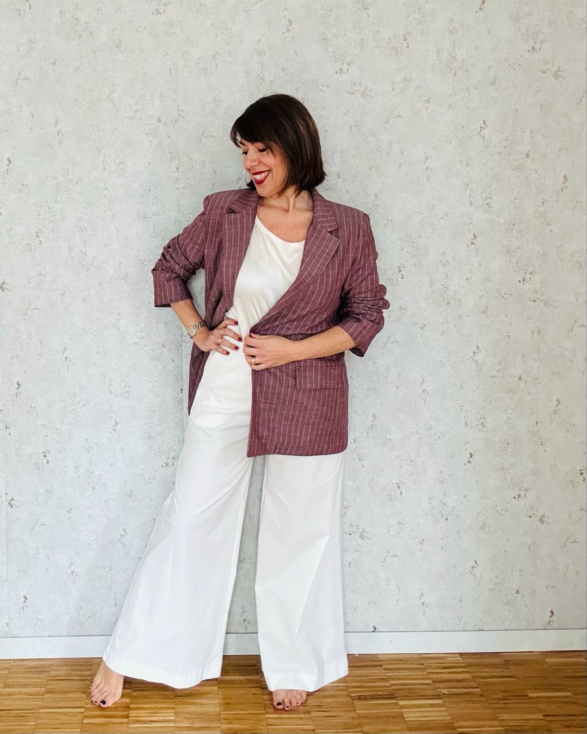 Pant palazzo bengalina bianco