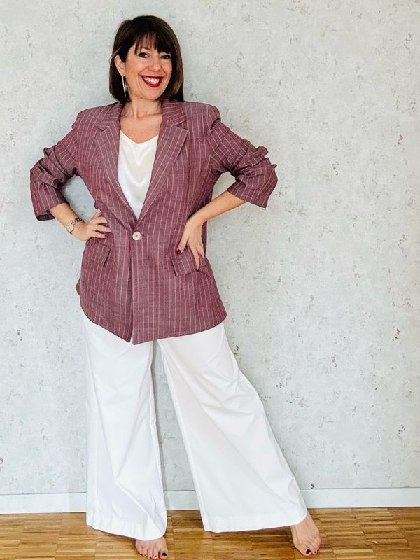 Pant palazzo bengalina bianco