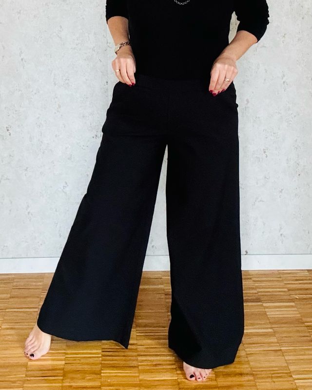 Pant palazzo bengalina nero