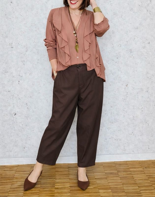 Pant ovetto viscosa moro