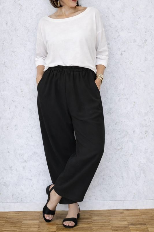 Pant elasticizzato ovetto nero