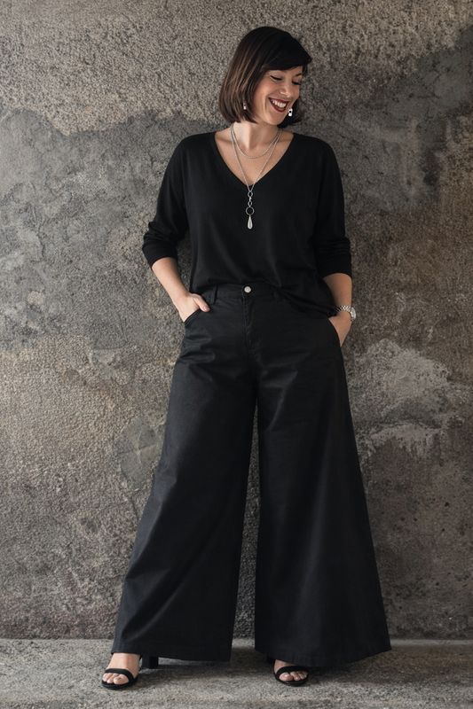 T-shirt scollo  V Nera