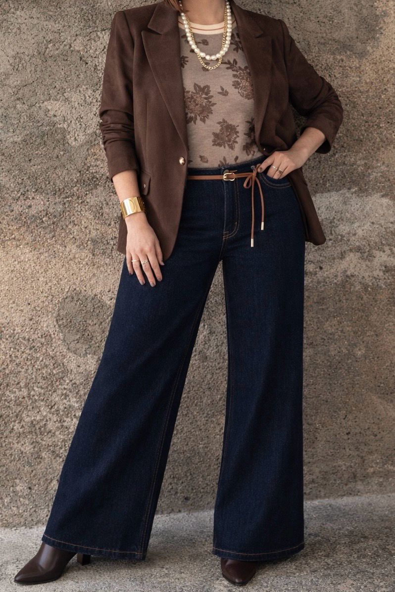 Jeans palazzo dark denim