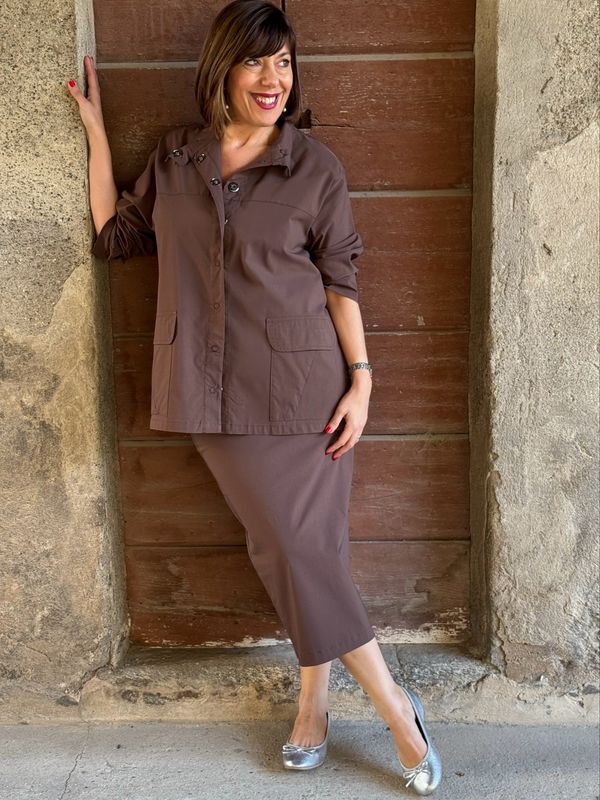 Blazer bengalina cioccolato