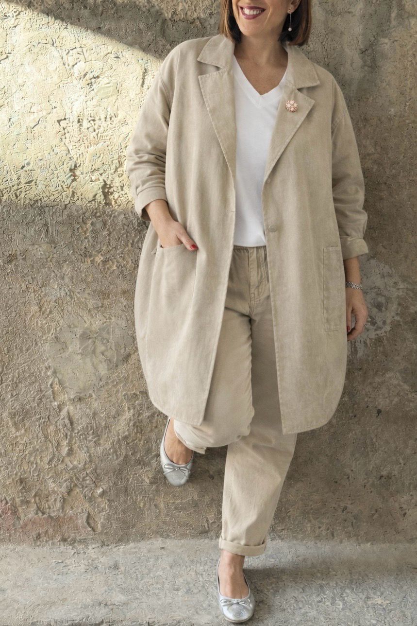 Jeans Baggy elastico sand