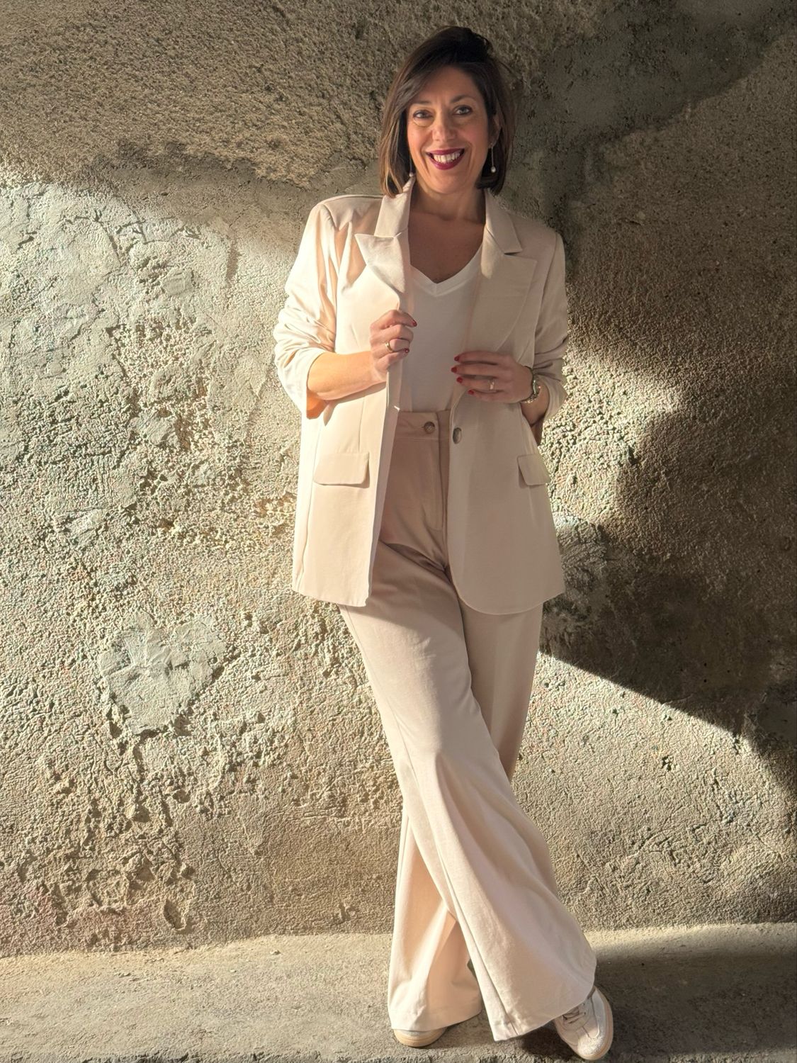 Blazer elasticizzato sand