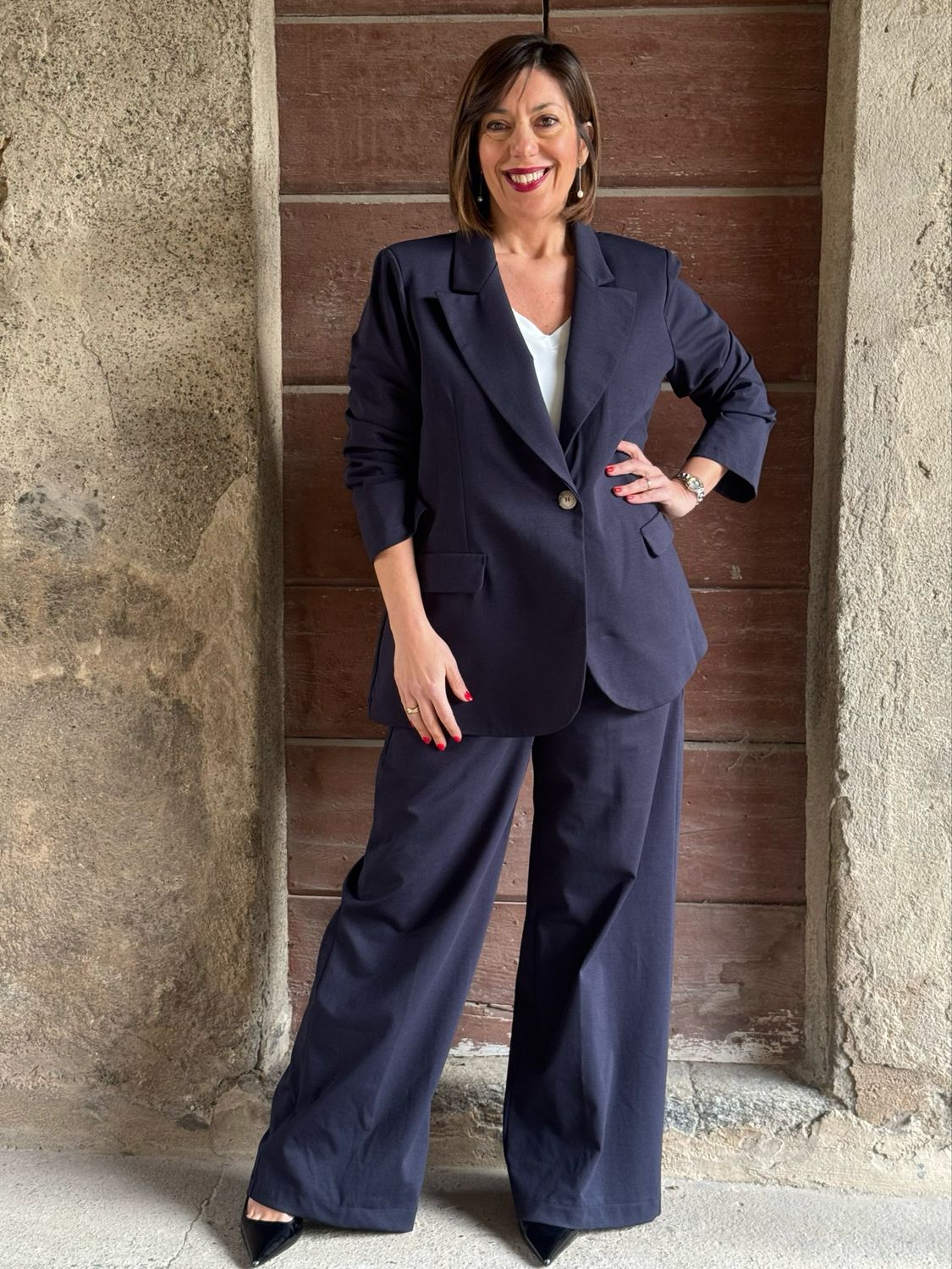 Tailleur elasticizzato blu