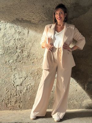 Tailleur elasticizzato sand