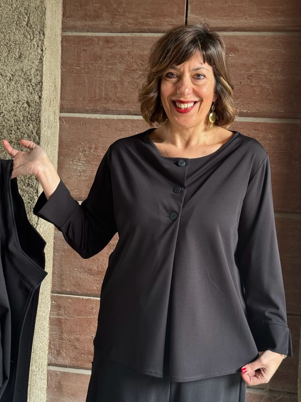 Blusa elasticizzata black