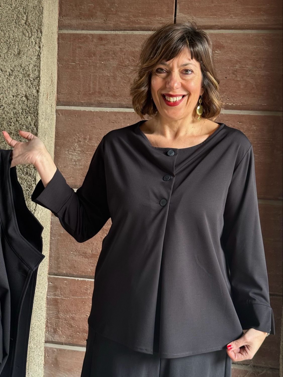 Blusa elasticizzata black