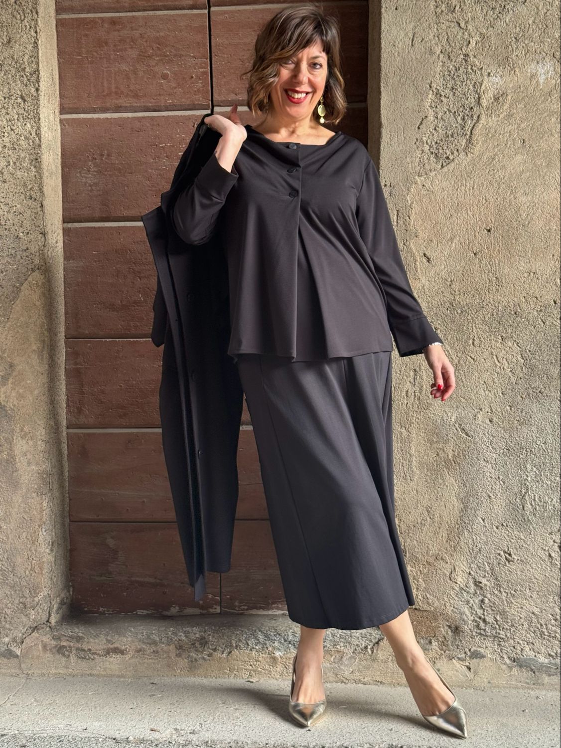 Blusa elasticizzata black