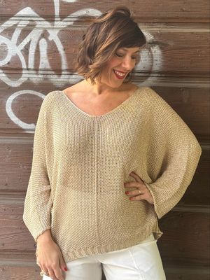 Maglia scollo a V oro