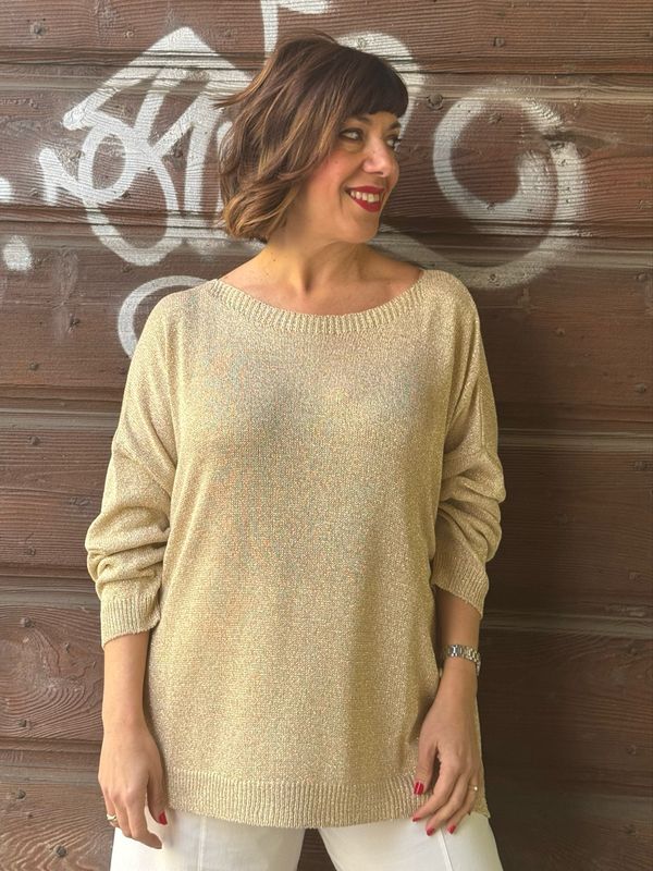 Maglia scollo barca oro