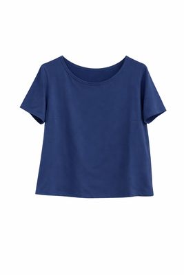 Blusa satin elasticizzata blu notte cod 514