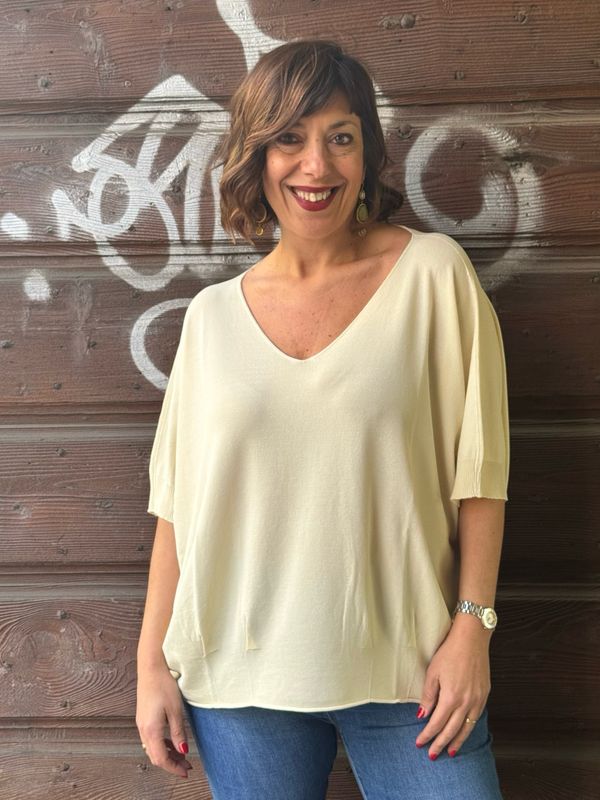 Maglia in viscosa burro intenso (yellow)