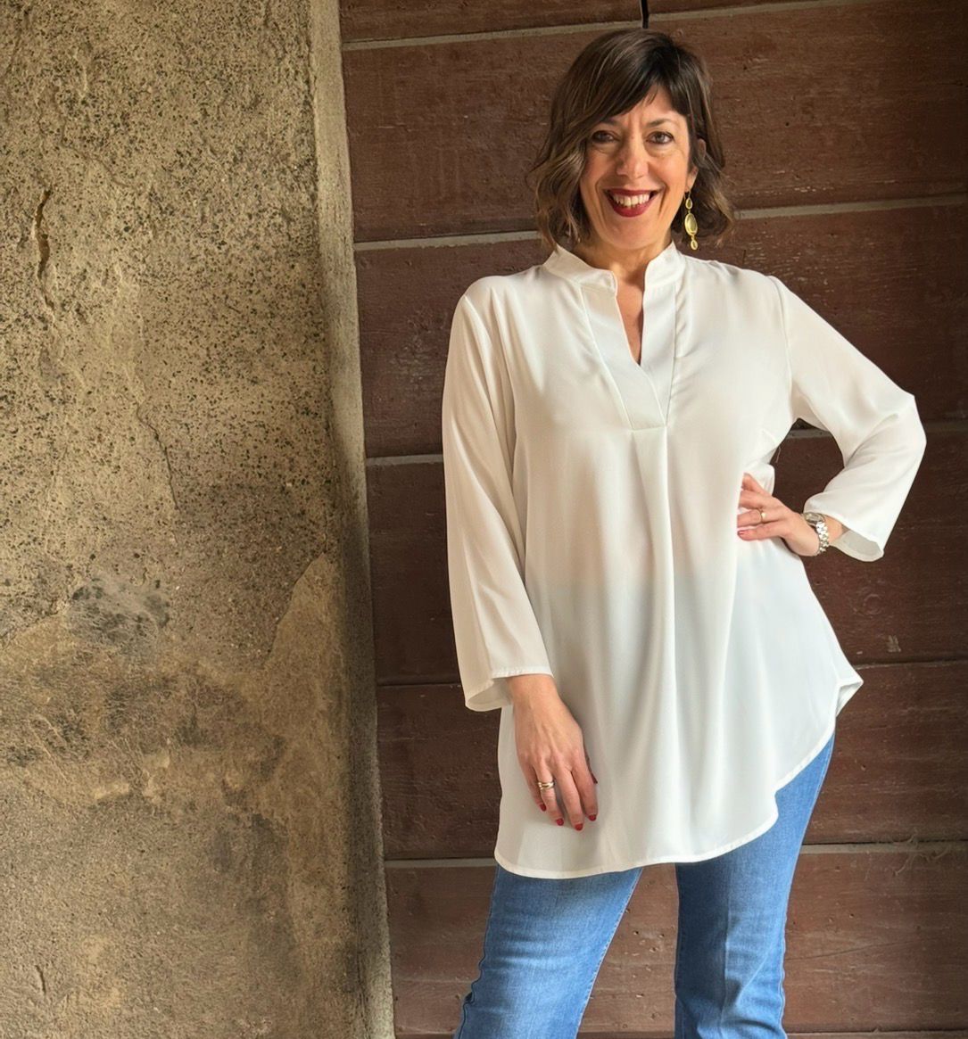 Camicia coreana Bianca