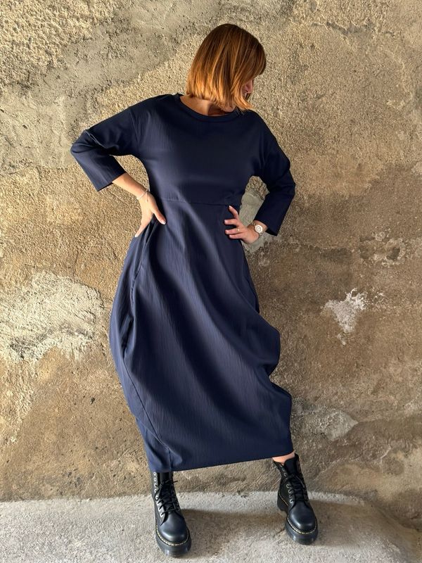 Abito ovetto bengalina blu