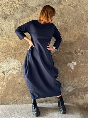 Abito ovetto bengalina blu