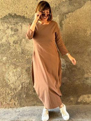 Abito ovetto bengalina light brown