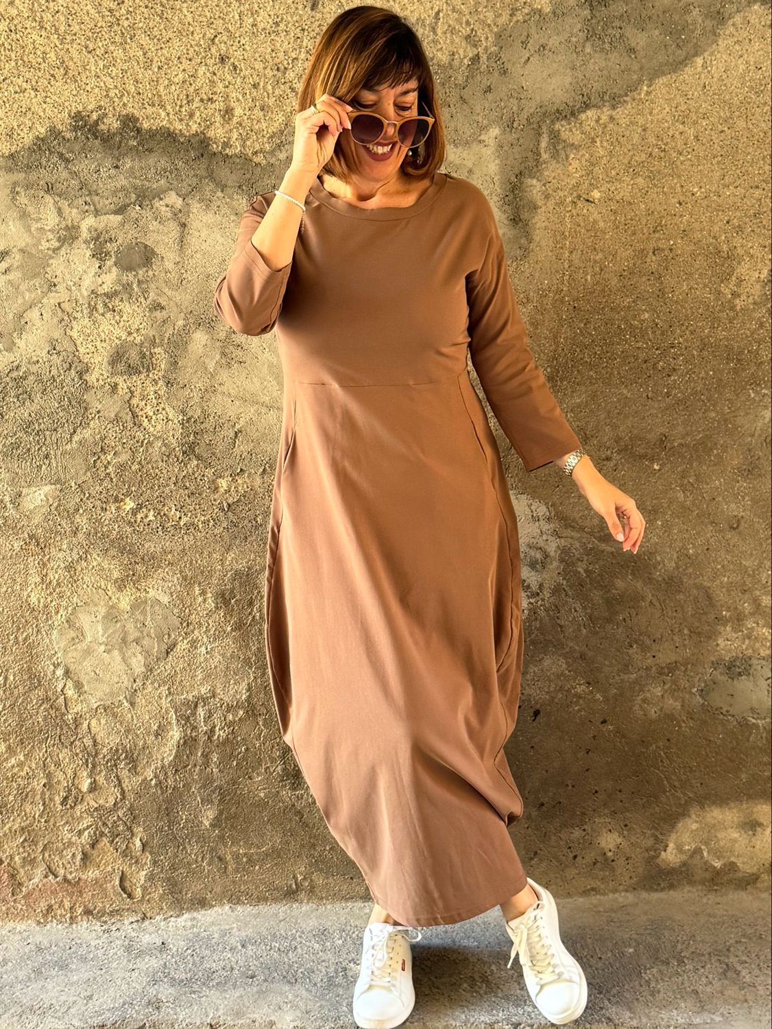 Abito ovetto bengalina light brown