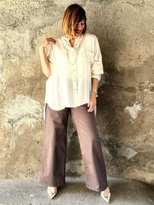 Camicia fluida latte