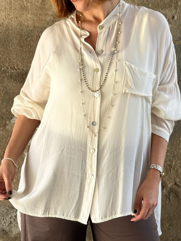 Camicia fluida latte
