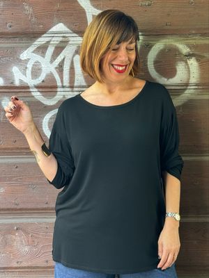Blusa in maglina jersey  viscosa black