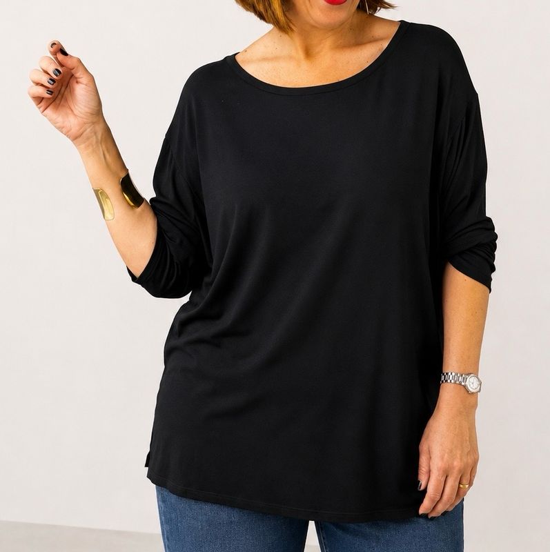 Blusa in maglina di viscosa black