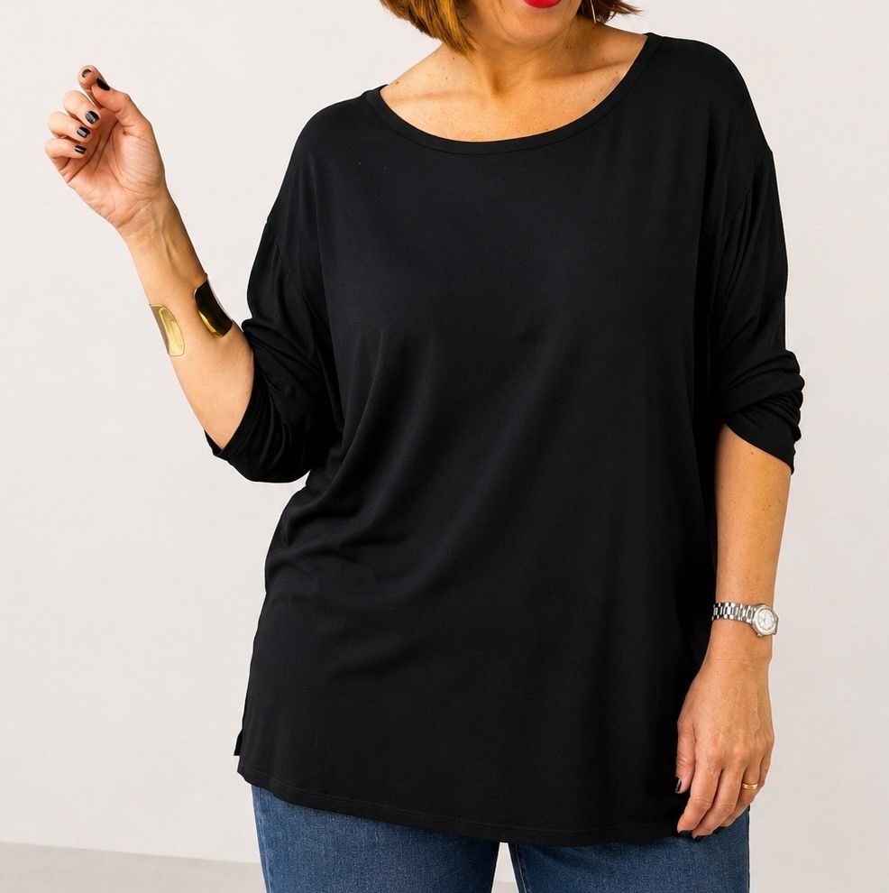 Blusa in maglina di viscosa black