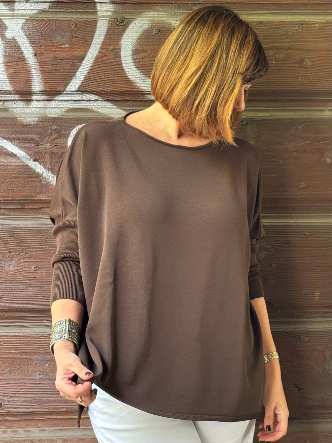 Maglioncino scollo barca choco