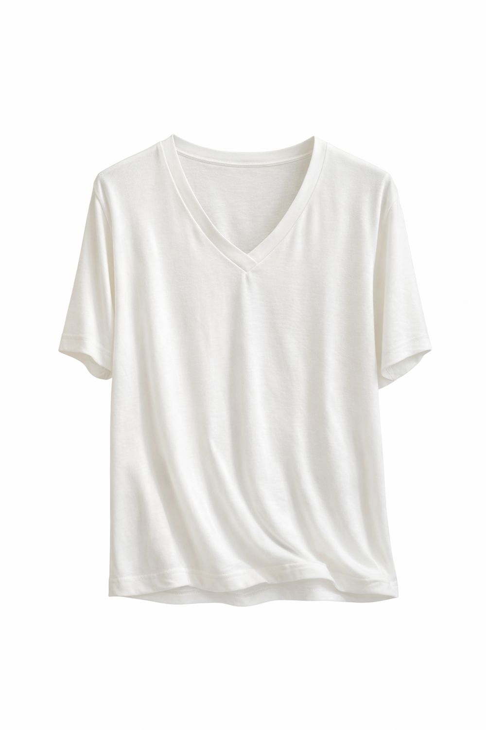 T-shirt viscosa scollo a V latte