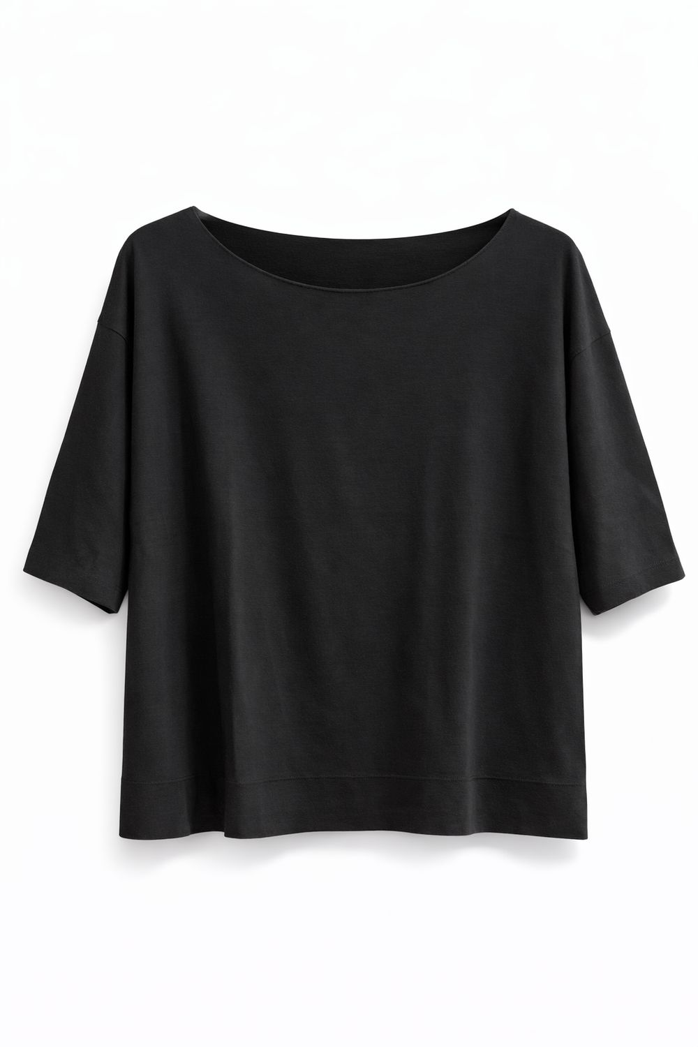 T-shirt barca taglio vivo nero