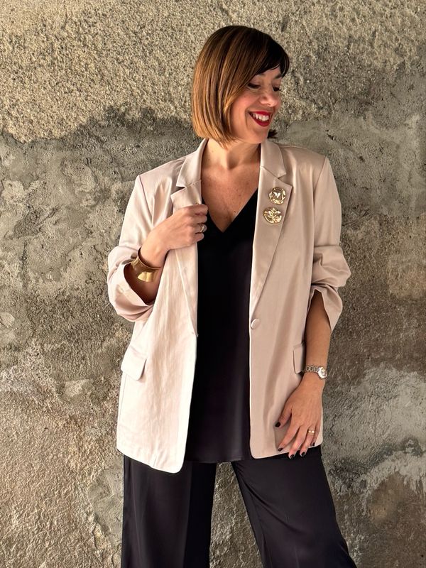 Giacca cipria gabardina